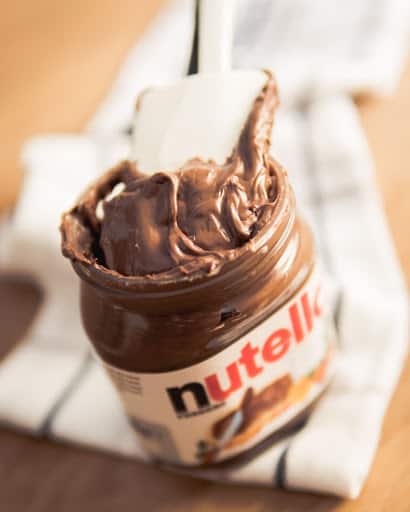 Funny Unique Locks 2 A jar of Nutella with a rubber spatula in it.